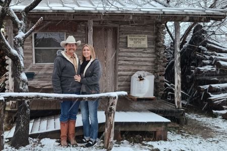 Tye and Cynthia outside the office shortly after purchase