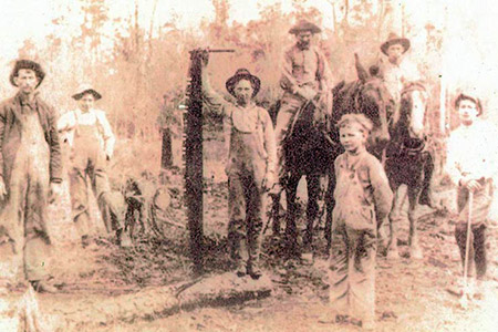 Jack, Thad, and their kin in the piney woods of East Texas circa 1920