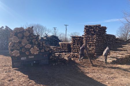 Posts being offloaded and graded for purchase.