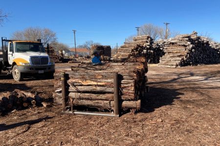 Raymond pre-bundling posts for an upcoming truck load.