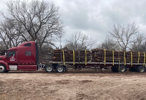 A 48' load of extra large cedar posts!